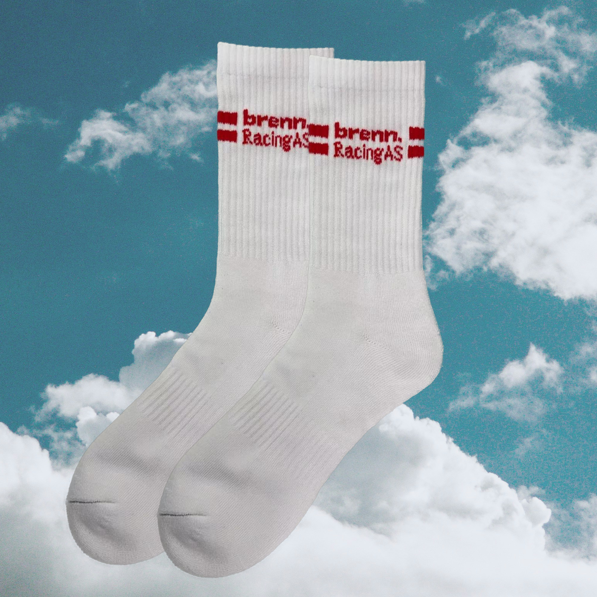 brenn. racing AS - hvite tennissokker